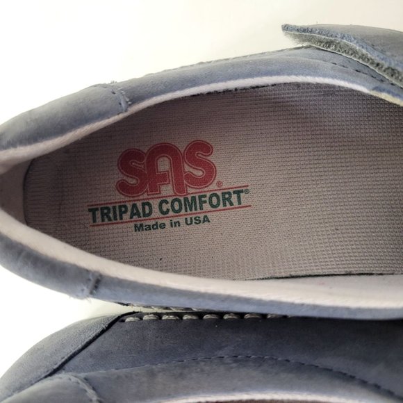 SAS Blue Leather Openwork Comfort Shoes - Picture 5 of 7